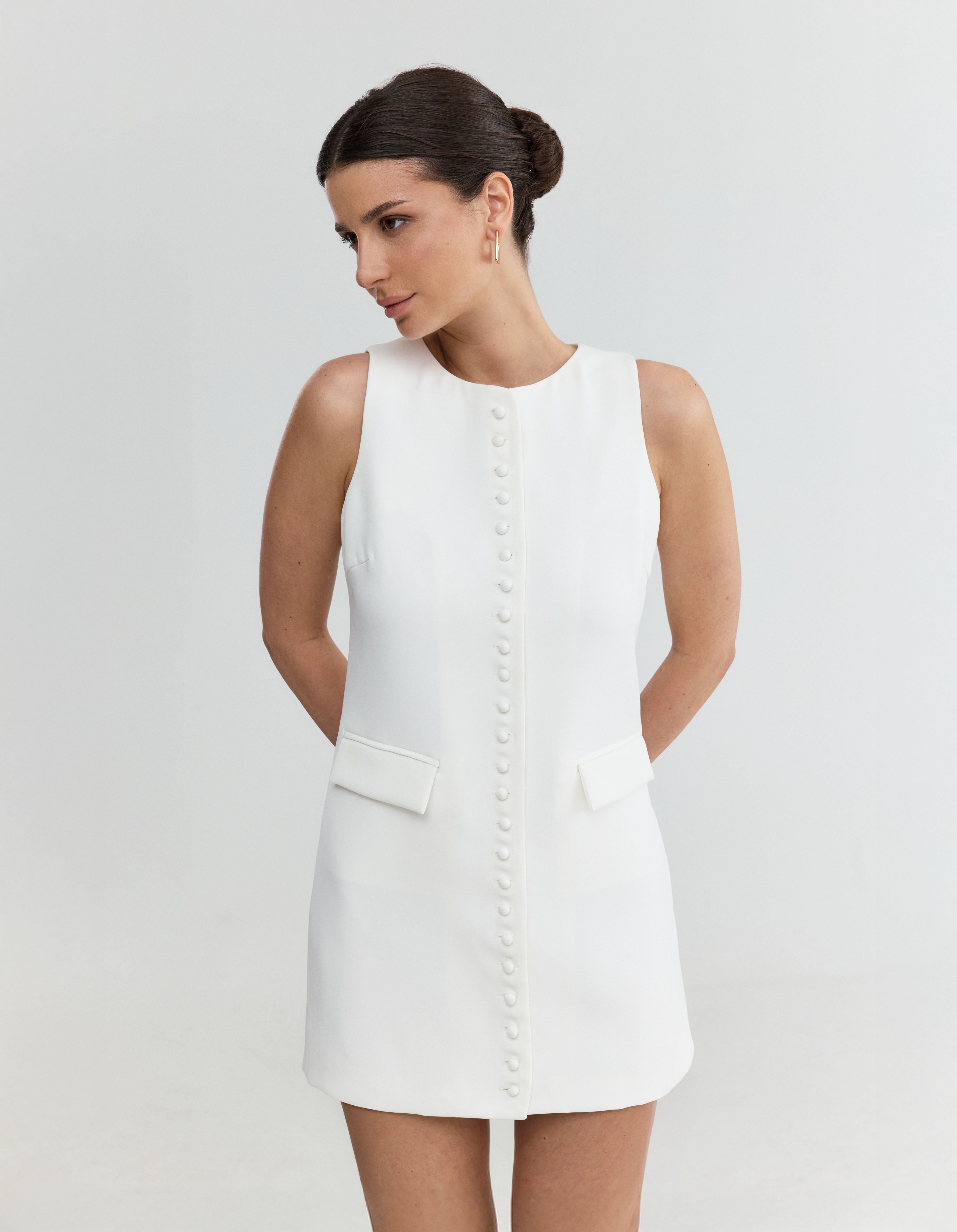Tailored Button Down Mini Dress