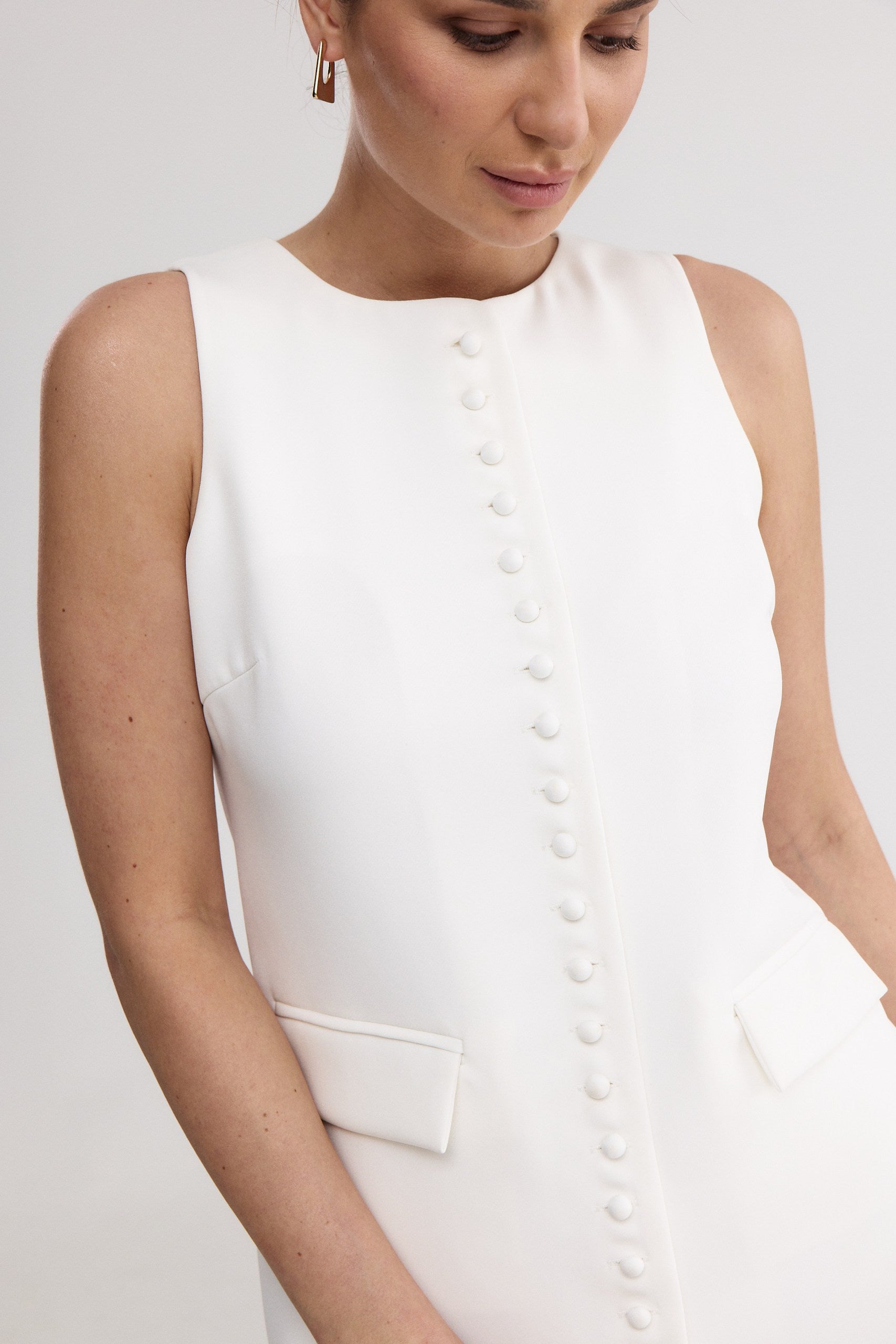 Tailored Button Down Mini Dress