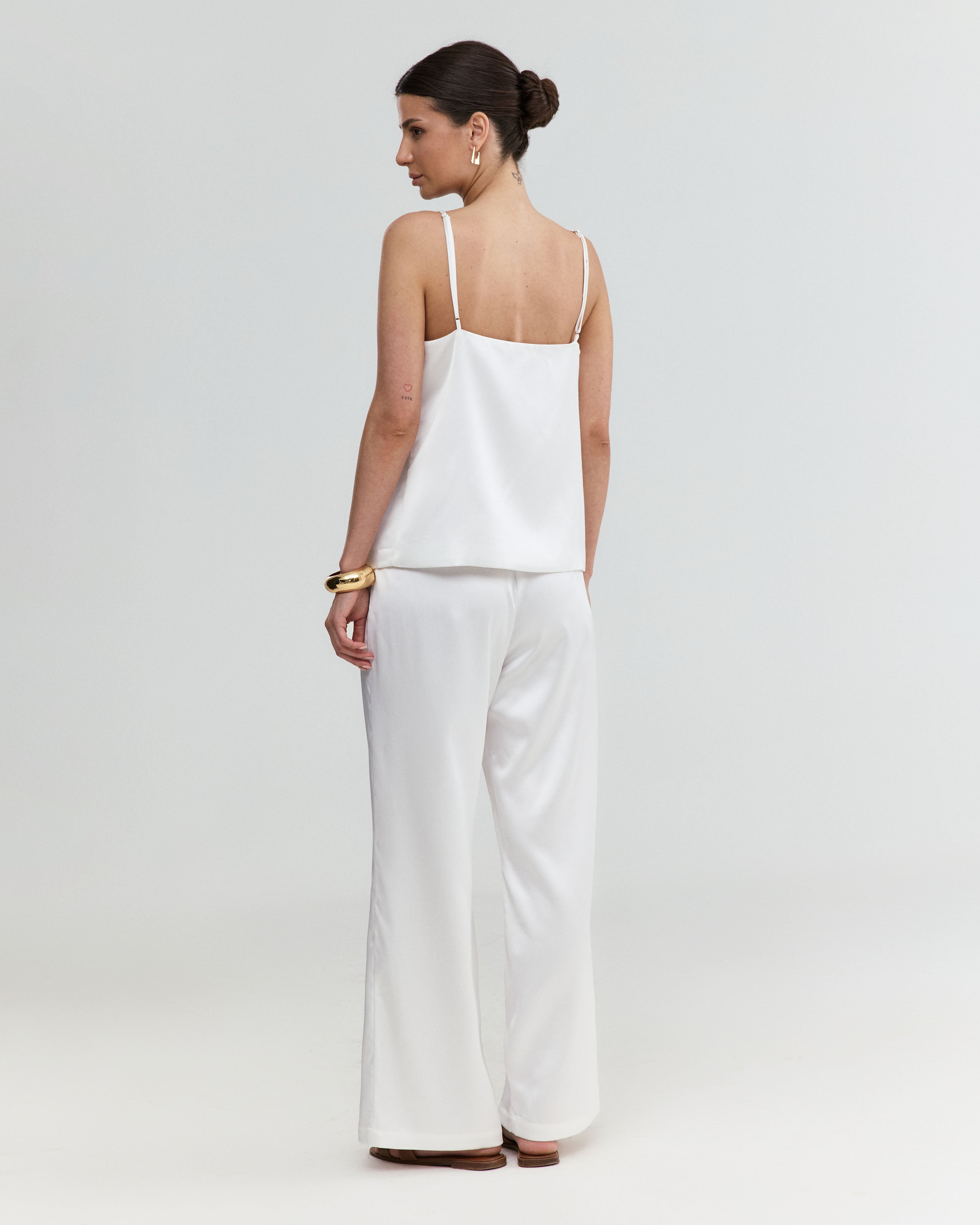 White Satin Pants